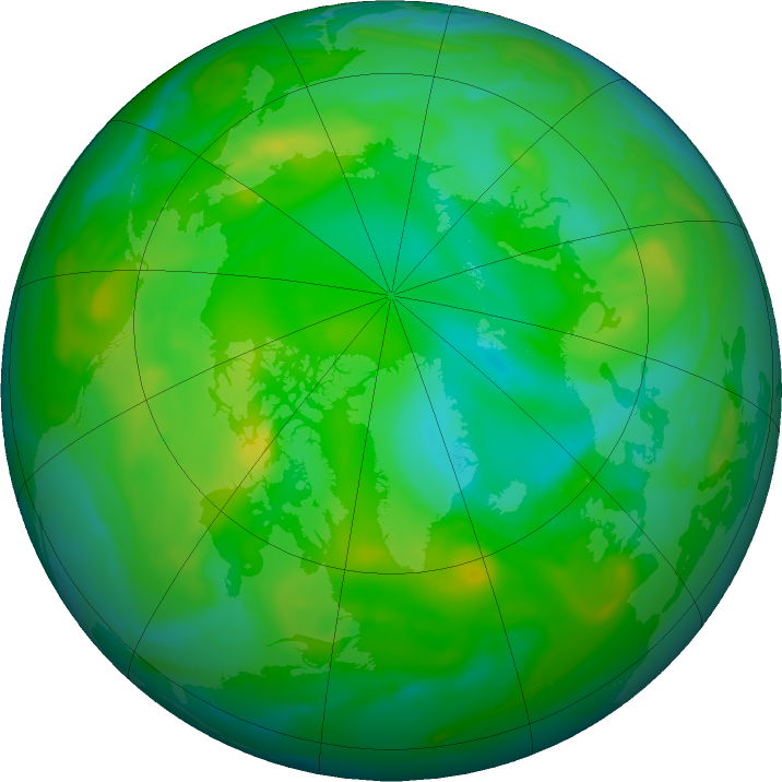 Arctic ozone map for 29 July 2019